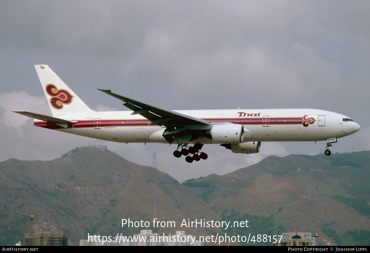 Aircraft Photo of HS-TJA | Boeing 777-2D7 | Thai Airways International | AirHistory.net #488157