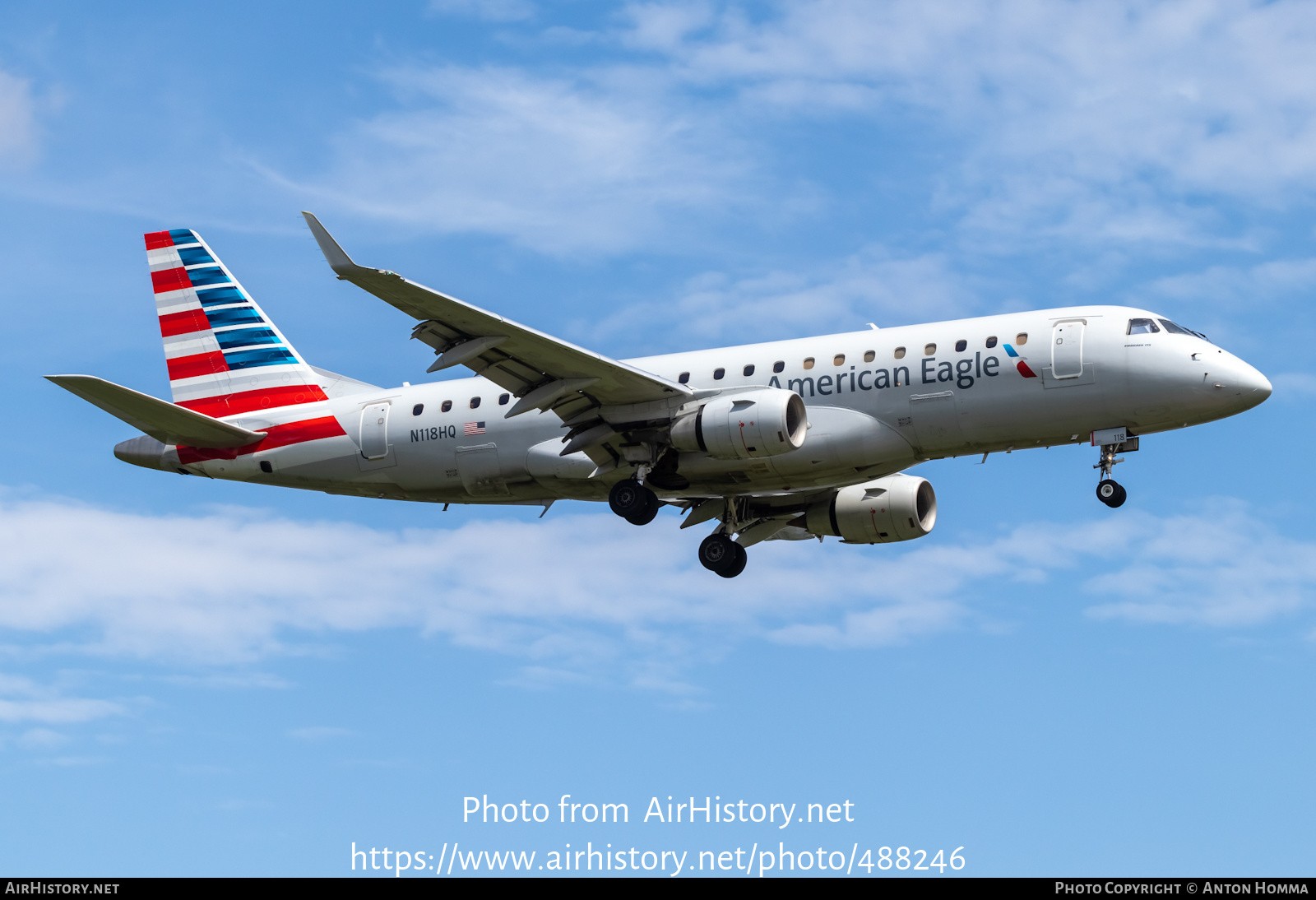 Aircraft Photo of N118HQ | Embraer 175LR (ERJ-170-200LR) | American Eagle | AirHistory.net #488246