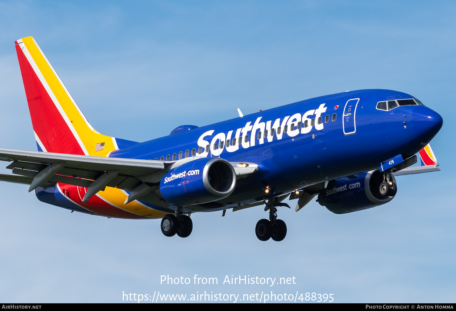 Aircraft Photo of N478WN | Boeing 737-7H4 | Southwest Airlines | AirHistory.net #488395