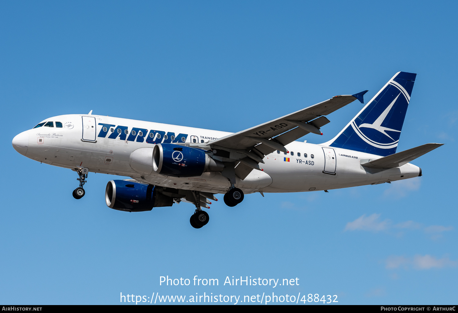 Aircraft Photo of YR-ASD | Airbus A318-111 | TAROM - Transporturile Aeriene Române | AirHistory.net #488432