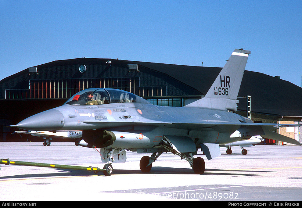 Aircraft Photo of 80-0636 / AF80-636 | General Dynamics F-16B Fighting Falcon | USA - Air Force | AirHistory.net #489082