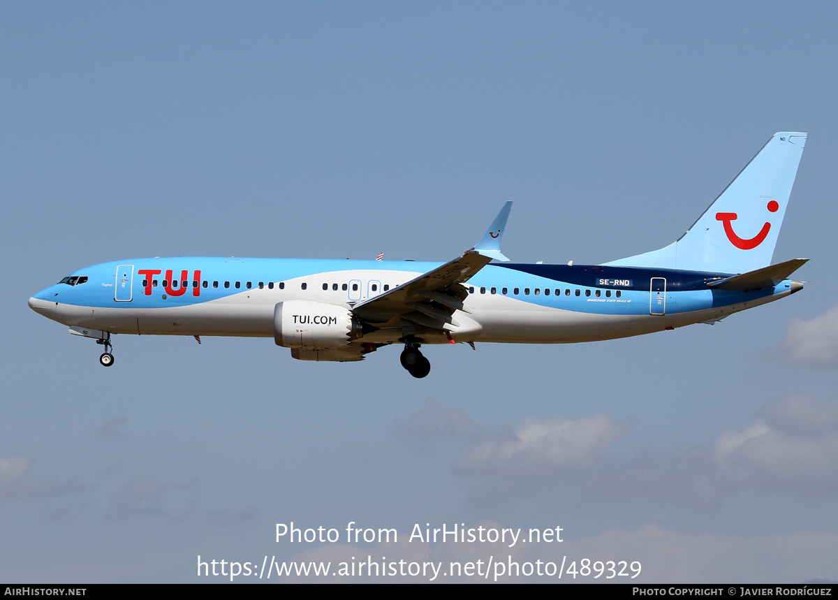 Aircraft Photo of SE-RND | Boeing 737-8 Max 8 | TUI | AirHistory.net #489329