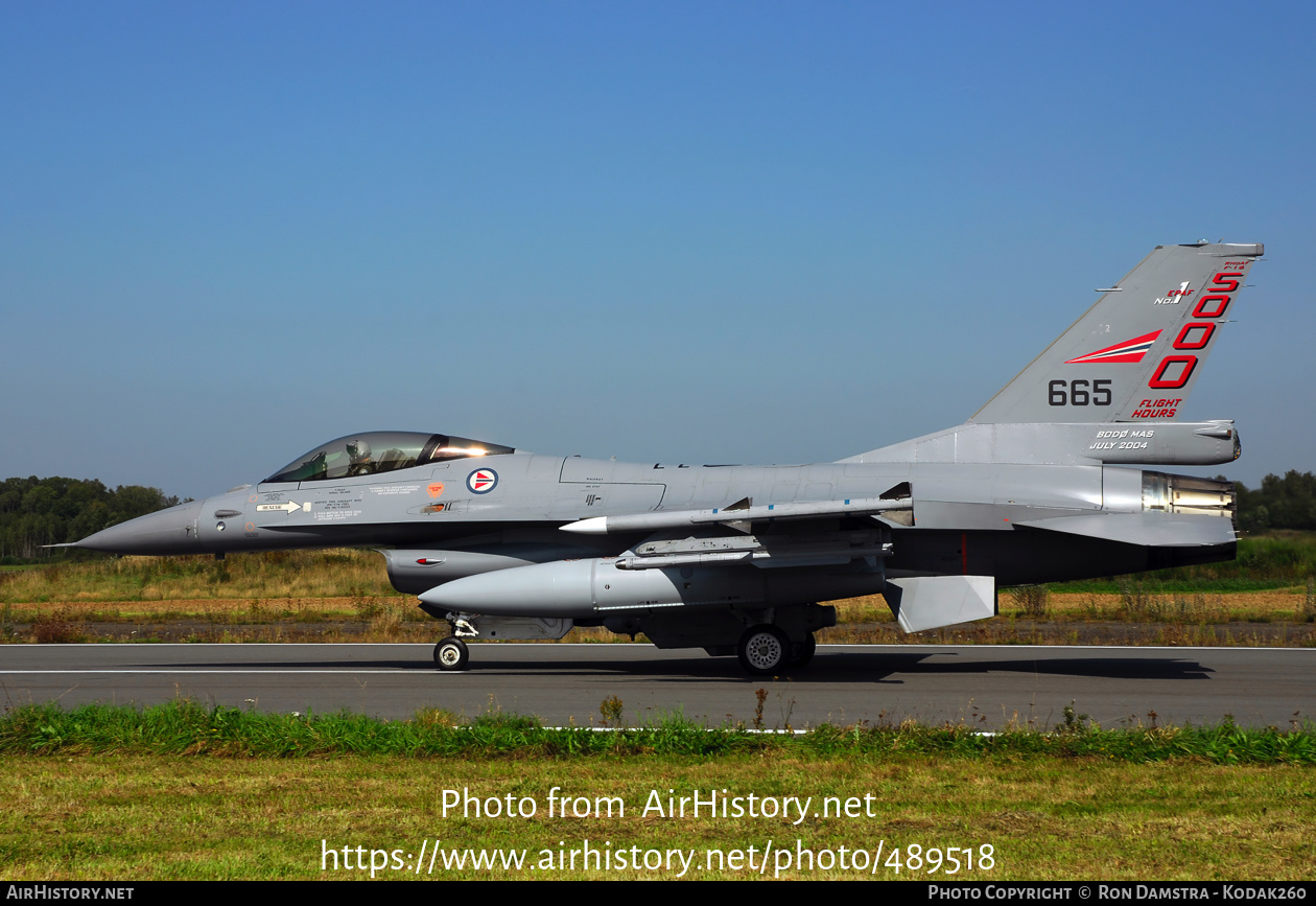 Aircraft Photo of 665 | General Dynamics F-16AM Fighting Falcon | Norway - Air Force | AirHistory.net #489518