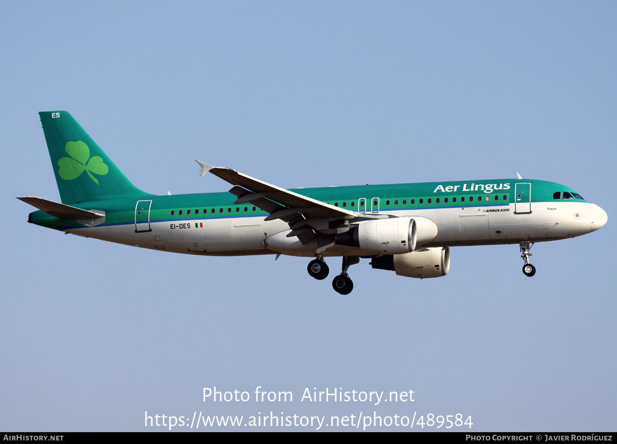 Aircraft Photo of EI-DES | Airbus A320-214 | Aer Lingus | AirHistory.net #489584