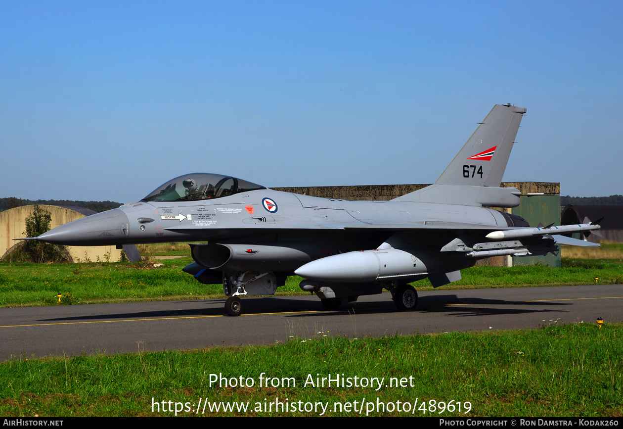 Aircraft Photo of 674 | General Dynamics F-16AM Fighting Falcon | Norway - Air Force | AirHistory.net #489619