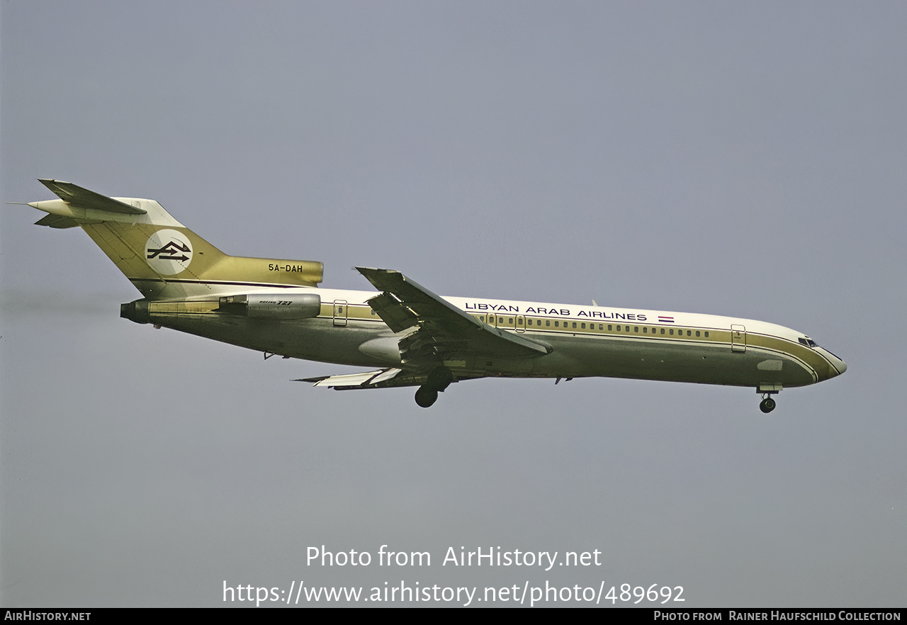 Aircraft Photo of 5A-DAH | Boeing 727-224 | Libyan Arab Airlines | AirHistory.net #489692