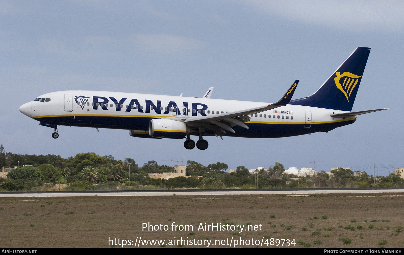 Aircraft Photo of 9H-QEF | Boeing 737-800 | Ryanair | AirHistory.net #489734