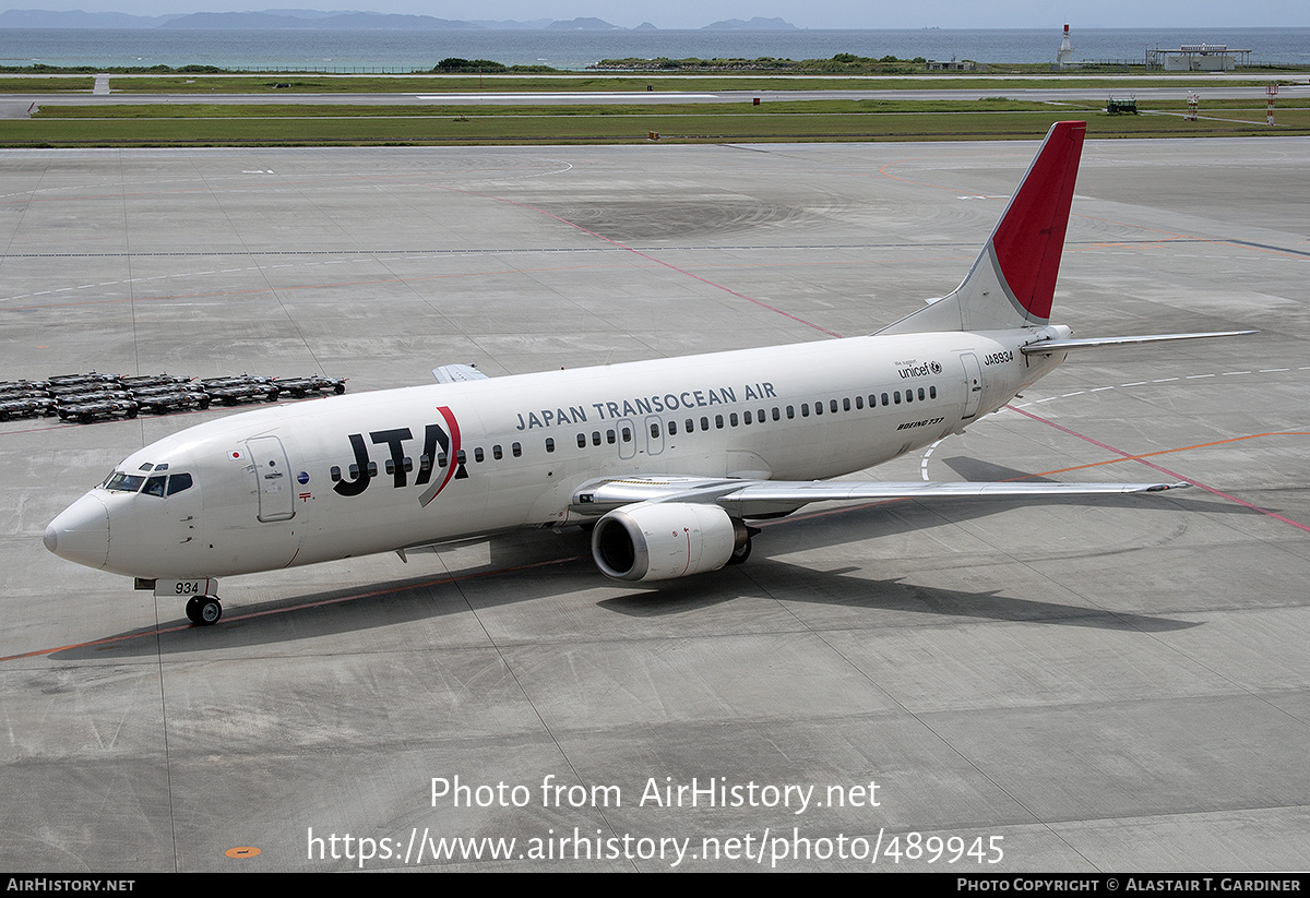 Aircraft Photo of JA8934 | Boeing 737-4K5 | Japan TransOcean Air - JTA | AirHistory.net #489945