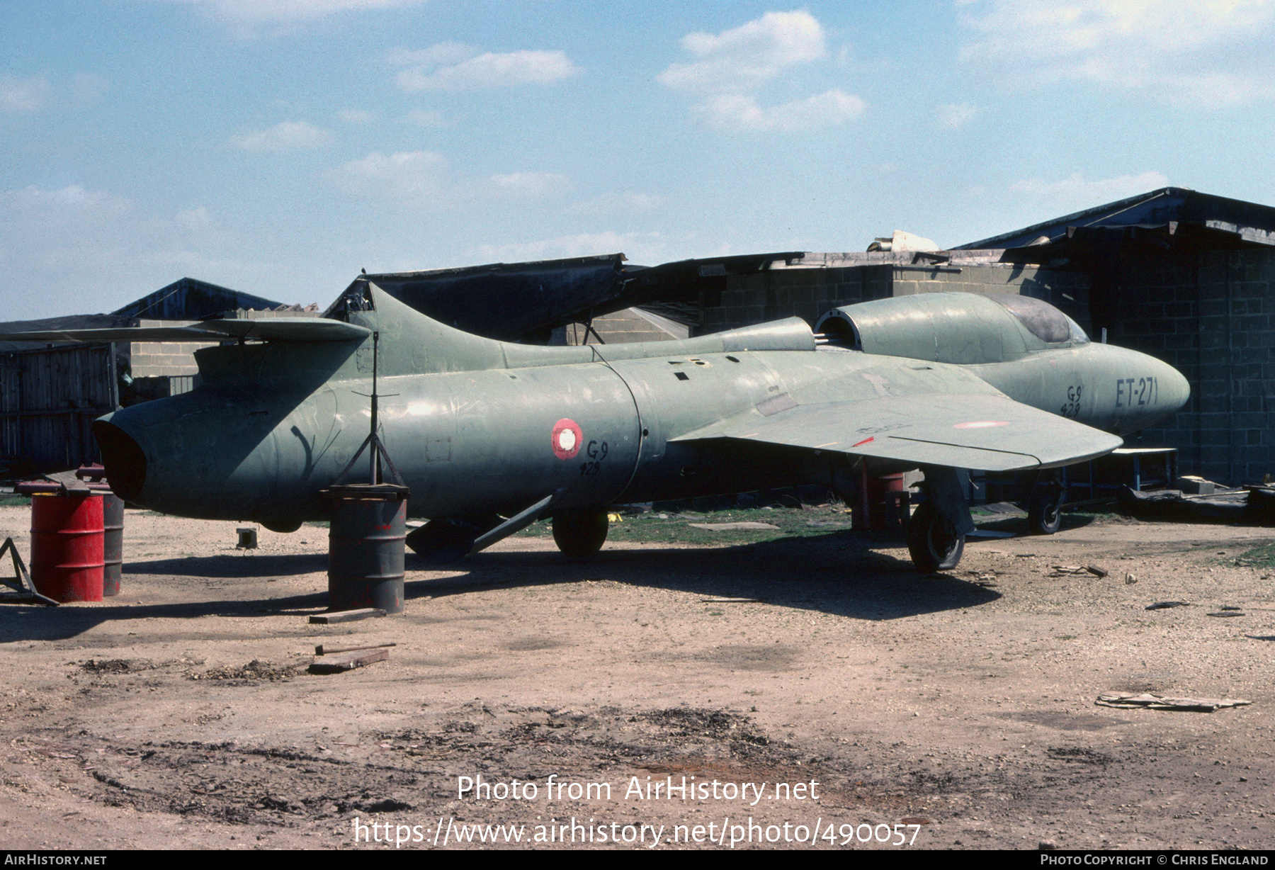 Aircraft Photo of E-271 | Hawker Hunter T53 | Denmark - Air Force | AirHistory.net #490057