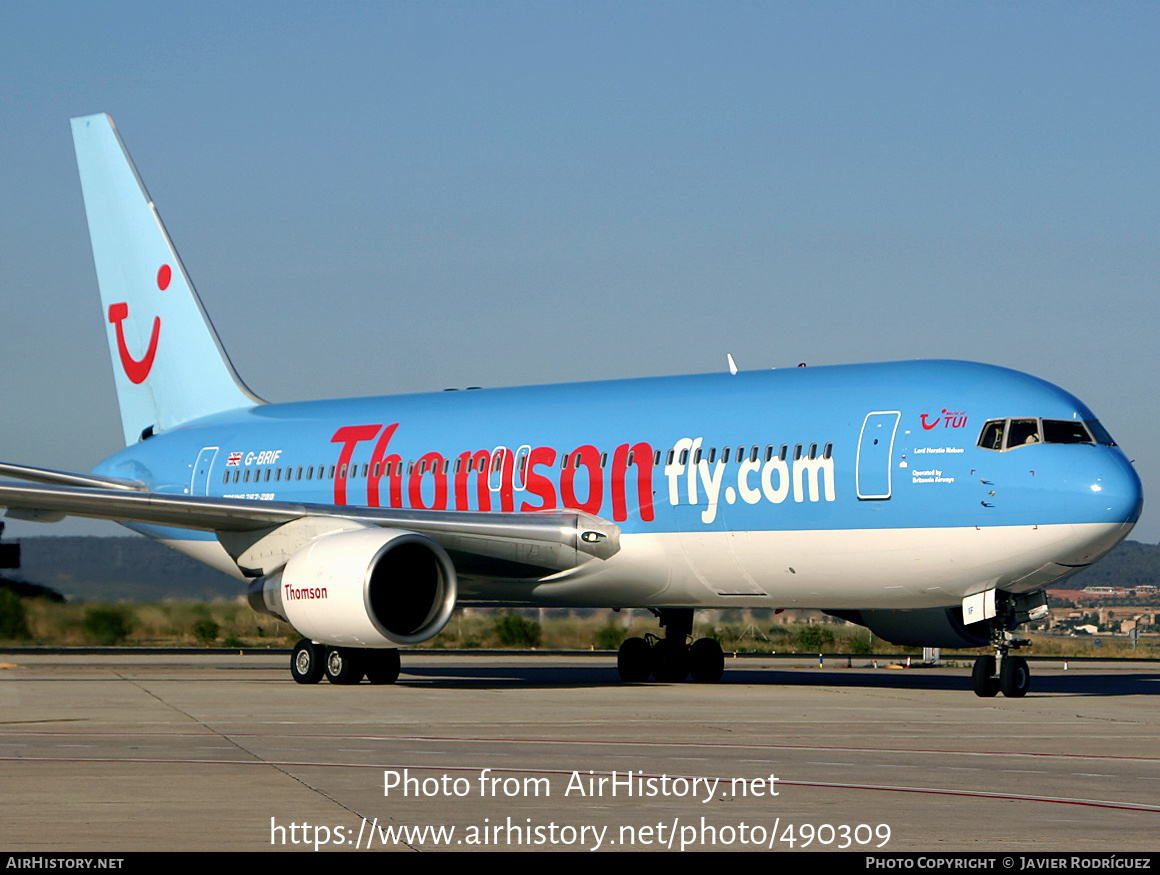 Aircraft Photo of G-BRIF | Boeing 767-204/ER | Thomsonfly | AirHistory.net #490309