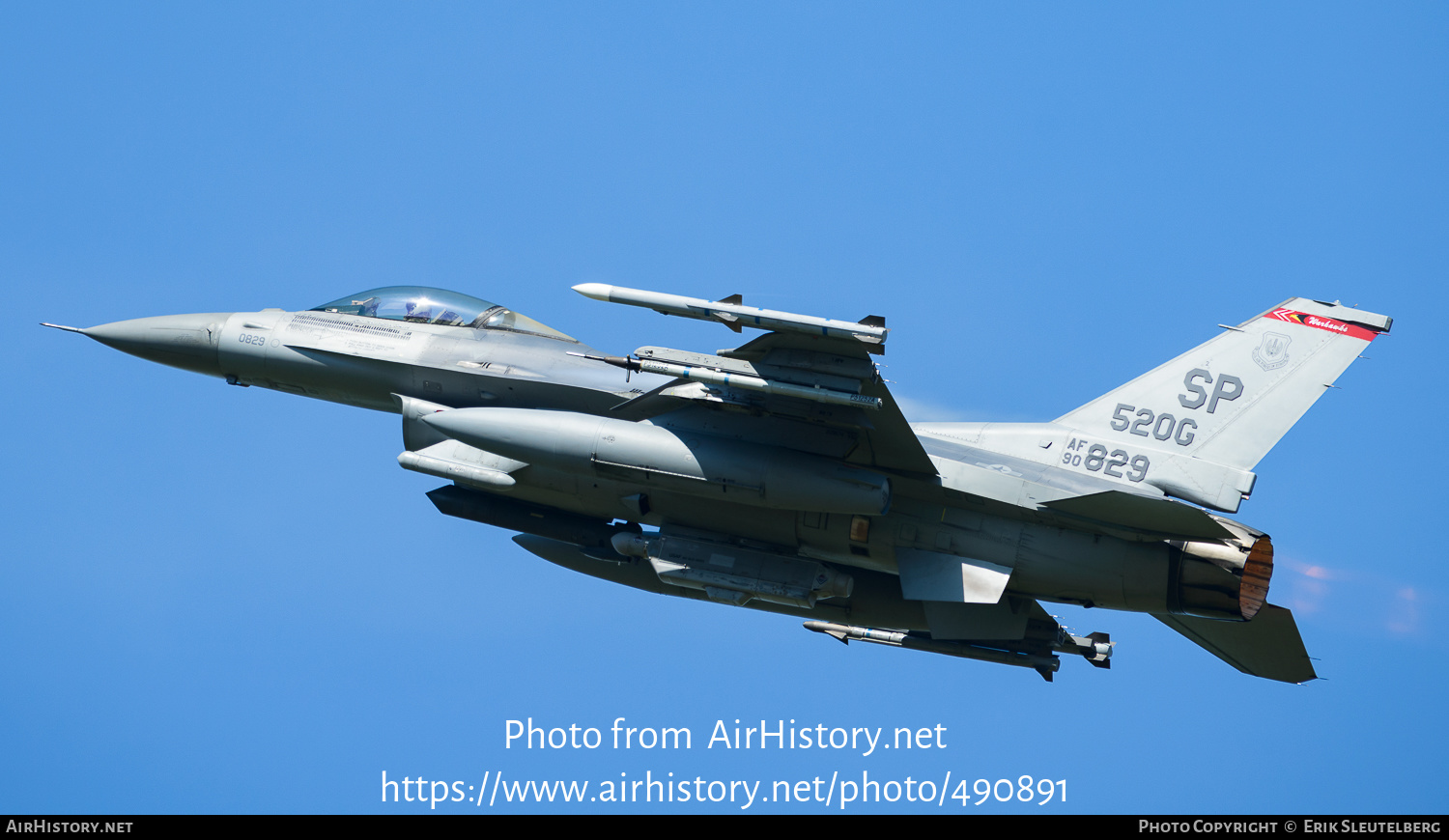 Aircraft Photo of 90-0829 / AF90-829 | General Dynamics F-16CM Fighting Falcon | USA - Air Force | AirHistory.net #490891