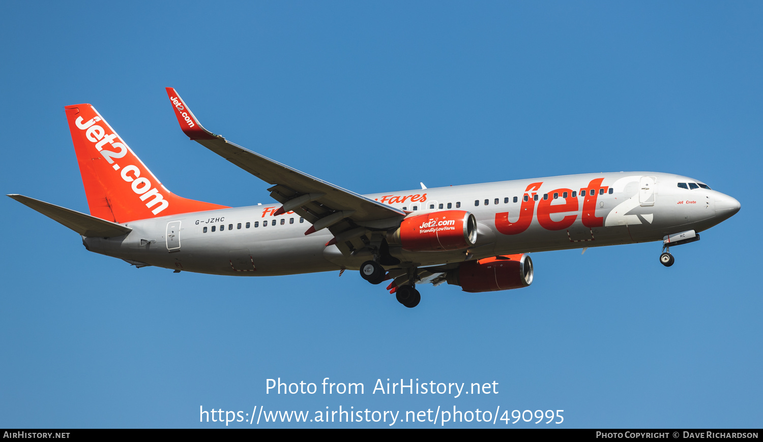 Aircraft Photo of G-JZHC | Boeing 737-8K5 | Jet2 | AirHistory.net #490995