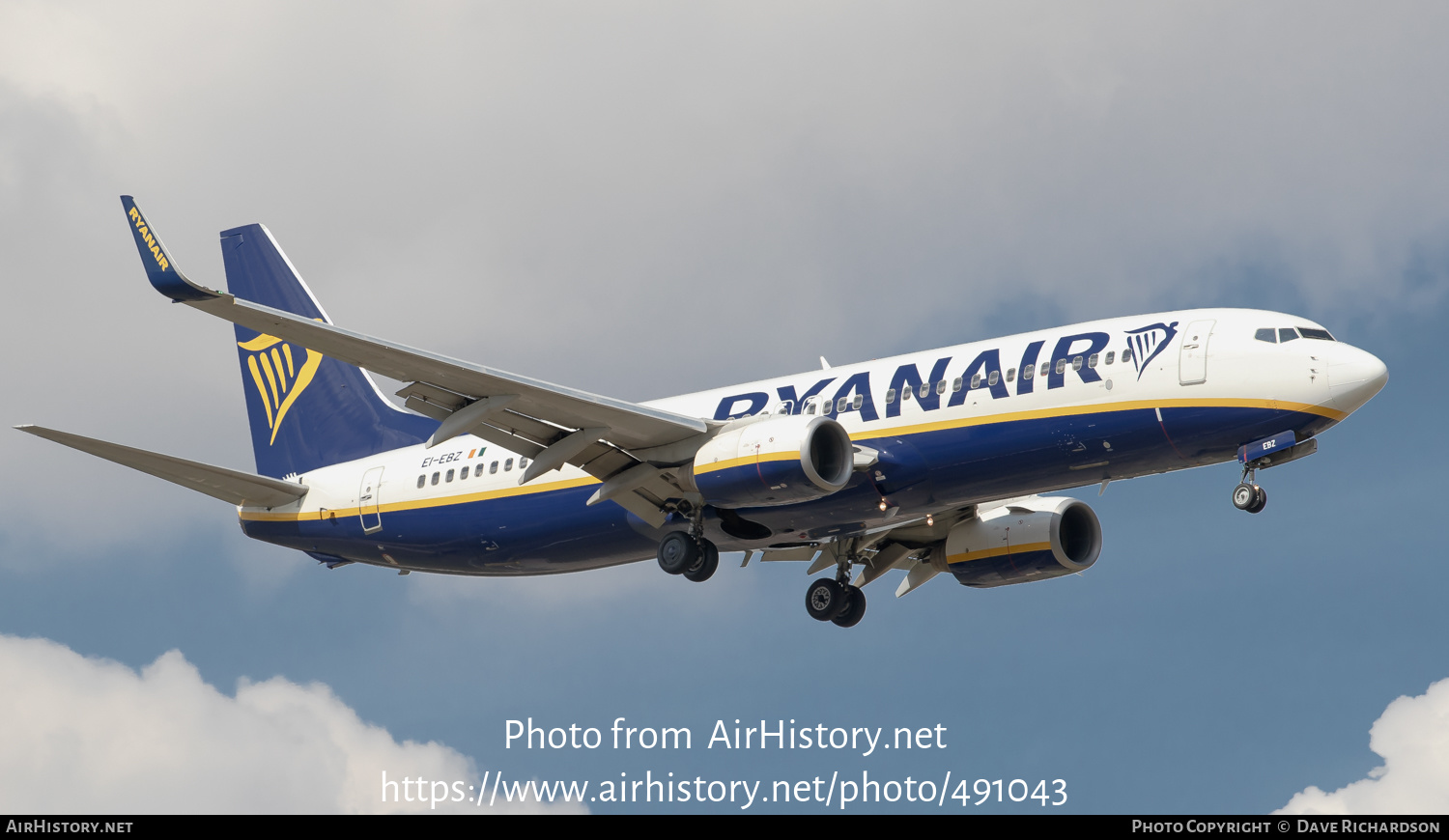 Aircraft Photo of EI-EBZ | Boeing 737-8AS | Ryanair | AirHistory.net #491043