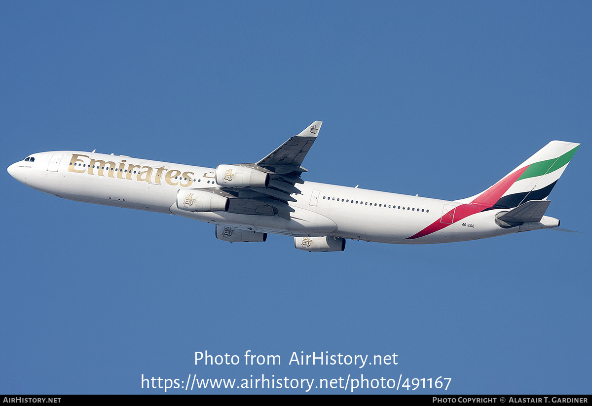 Aircraft Photo of A6-ERQ | Airbus A340-313X | Emirates | AirHistory.net #491167