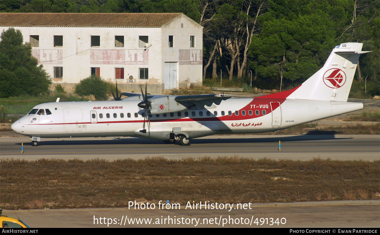 Aircraft Photo of 7T-VUQ | ATR ATR-72-500 (ATR-72-212A) | Air Algérie | AirHistory.net #491340