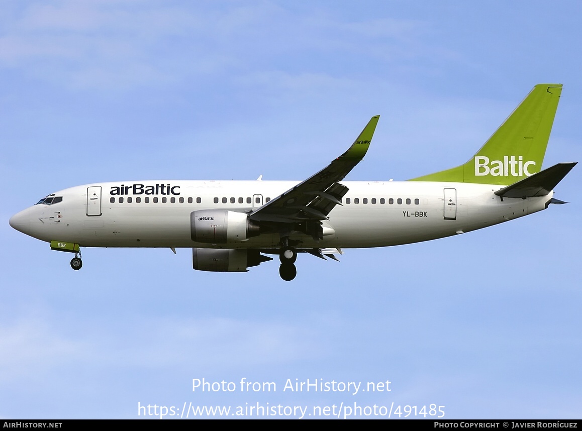 Aircraft Photo of YL-BBK | Boeing 737-33V | AirBaltic | AirHistory.net #491485