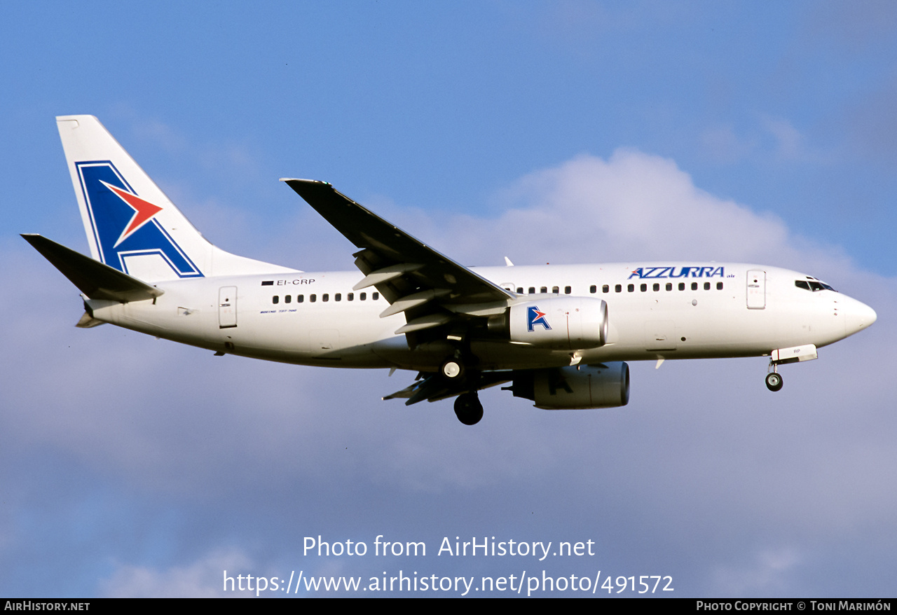 Aircraft Photo of EI-CRP | Boeing 737-73S | Azzurra Air | AirHistory.net #491572