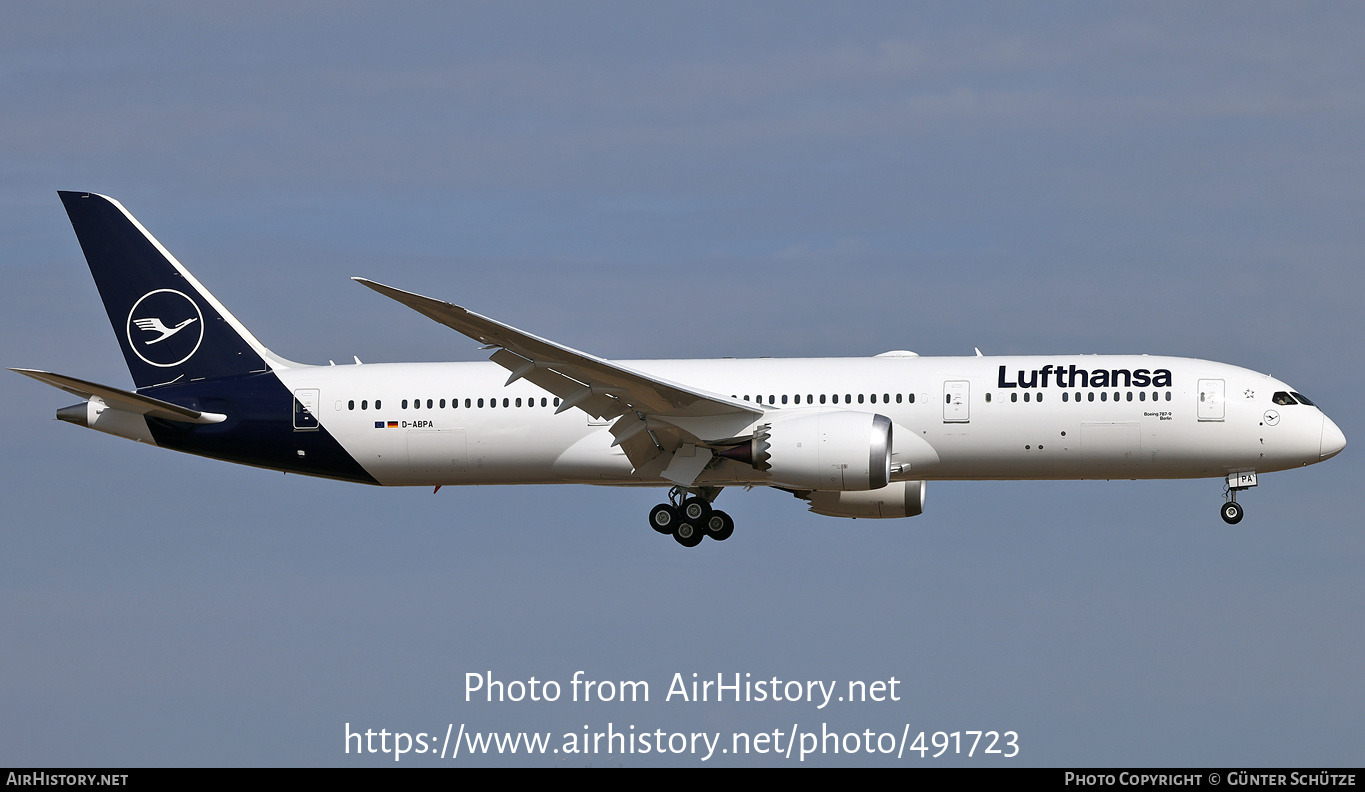 Aircraft Photo of D-ABPA | Boeing 787-9 Dreamliner | Lufthansa | AirHistory.net #491723