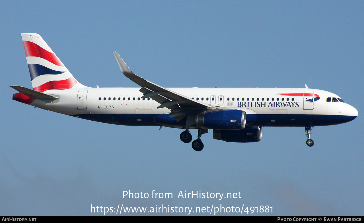 Aircraft Photo of G-EUYS | Airbus A320-232 | British Airways | AirHistory.net #491881