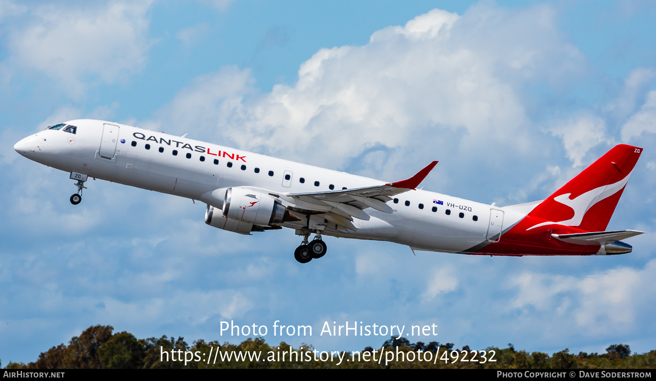 Aircraft Photo of VH-UZQ | Embraer 190AR (ERJ-190-100IGW) | QantasLink | AirHistory.net #492232