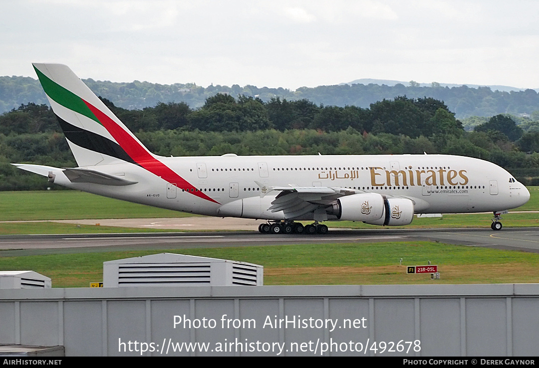 Aircraft Photo of A6-EVO | Airbus A380-842 | Emirates | AirHistory.net #492678