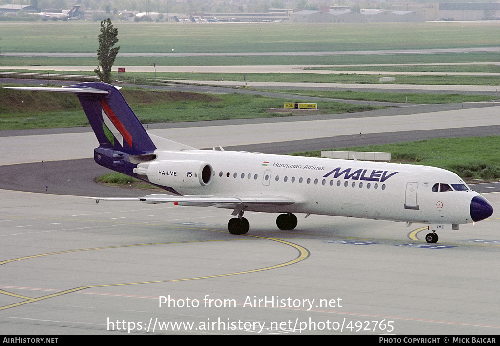 Aircraft Photo of HA-LME | Fokker 70 (F28-0070) | Malév - Hungarian Airlines | AirHistory.net #492765