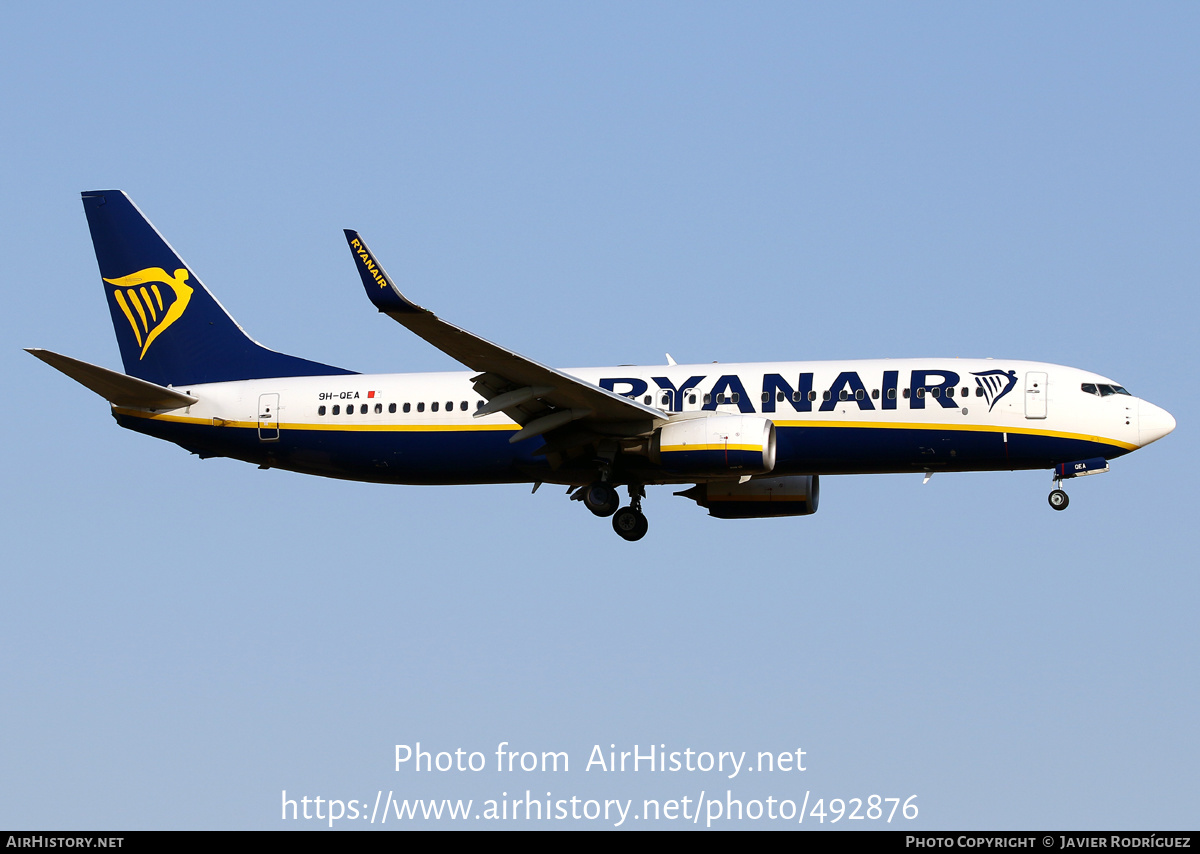 Aircraft Photo of 9H-QEA | Boeing 737-800 | Ryanair | AirHistory.net #492876