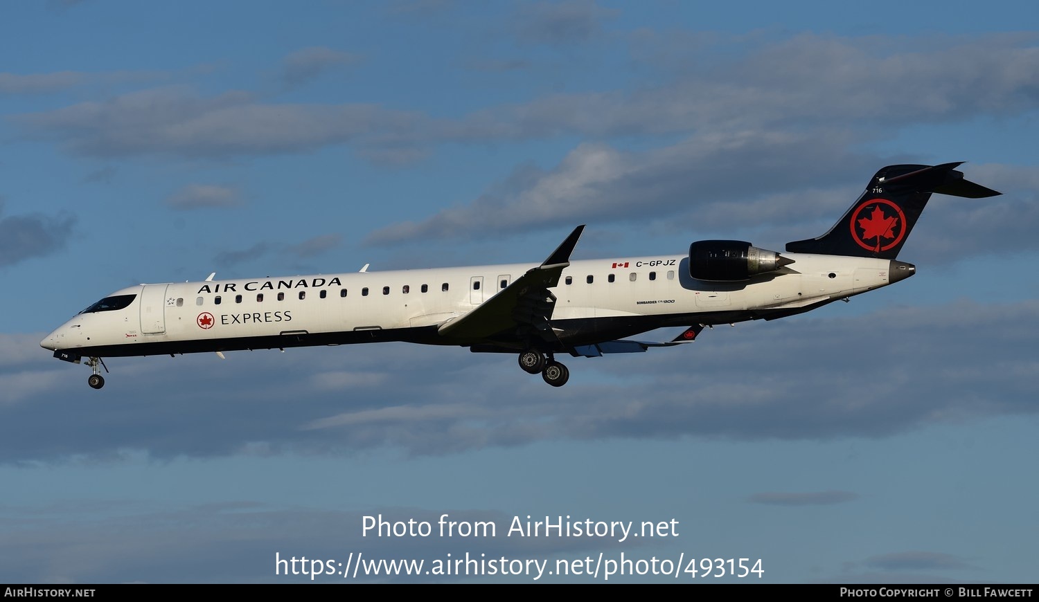 Aircraft Photo of C-GPJZ | Bombardier CRJ-900LR (CL-600-2D24) | Air Canada Express | AirHistory.net #493154