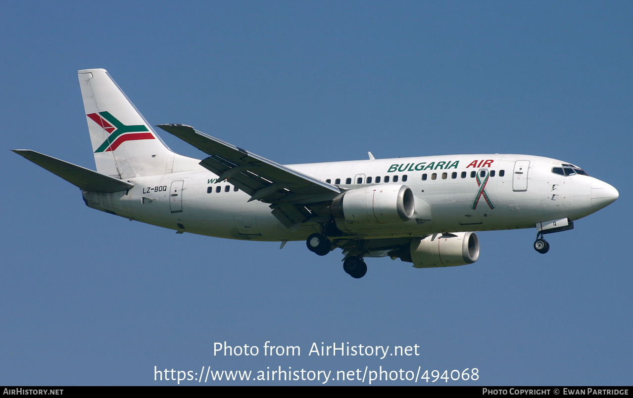 Aircraft Photo of LZ-BOQ | Boeing 737-522 | Bulgaria Air | AirHistory.net #494068