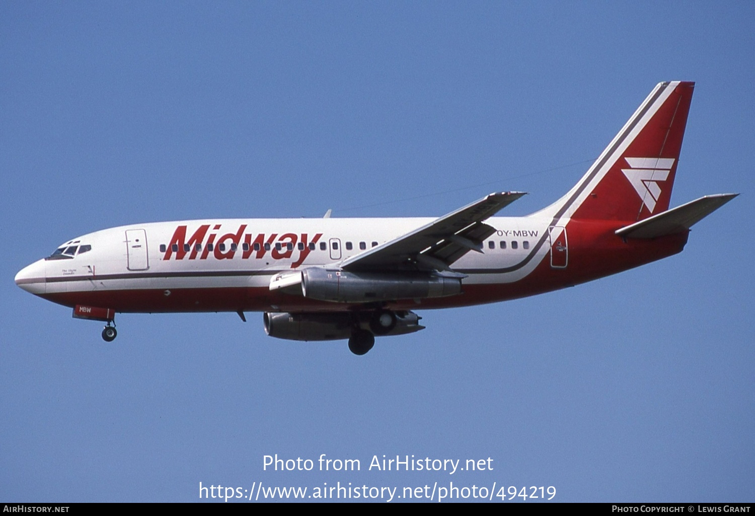 Aircraft Photo of OY-MBW | Boeing 737-2L9/Adv | Midway Airlines | AirHistory.net #494219