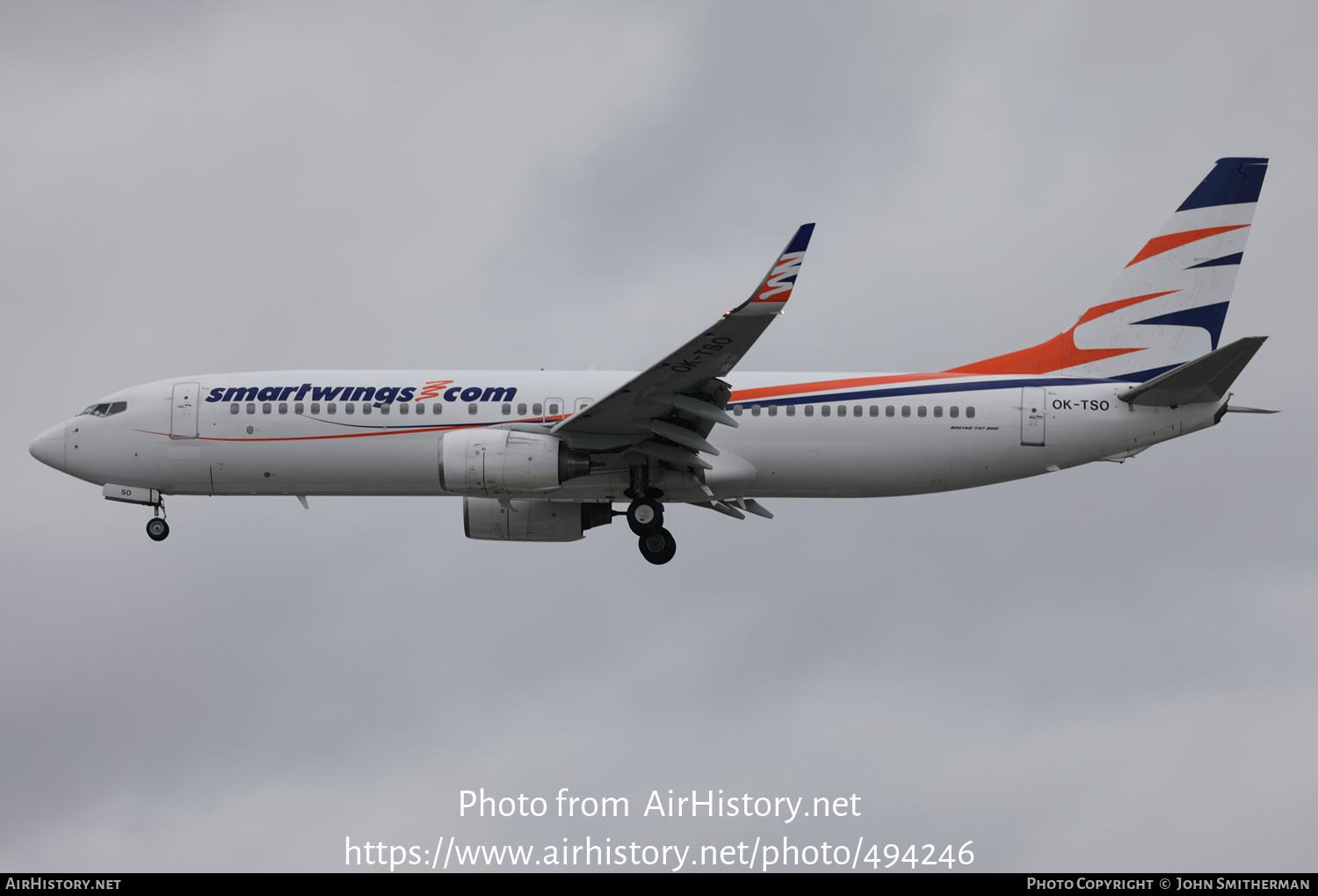 Aircraft Photo of OK-TSO | Boeing 737-8GQ | Smartwings | AirHistory.net #494246