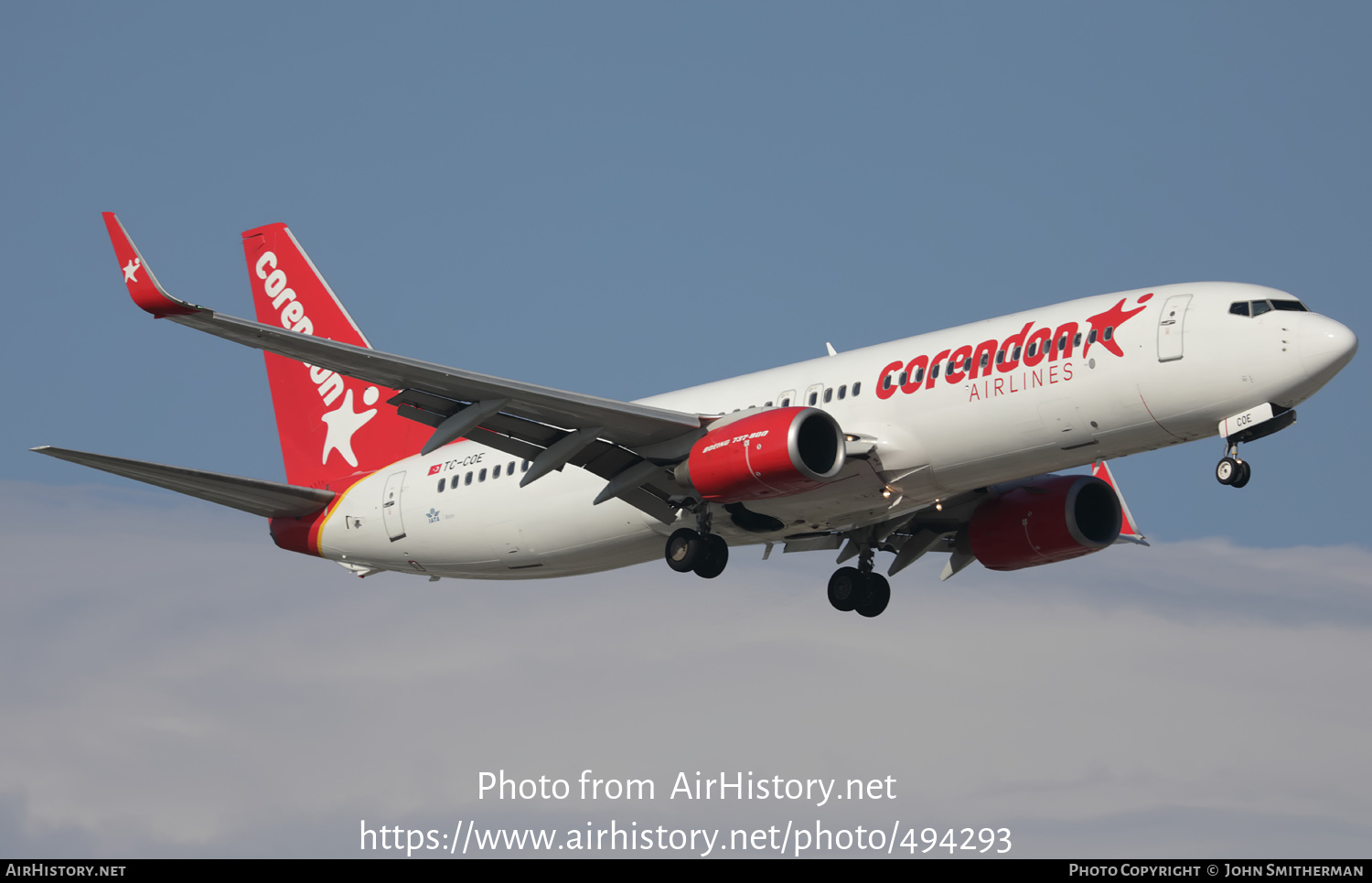 Aircraft Photo of TC-COE | Boeing 737-86J | Corendon Airlines | AirHistory.net #494293