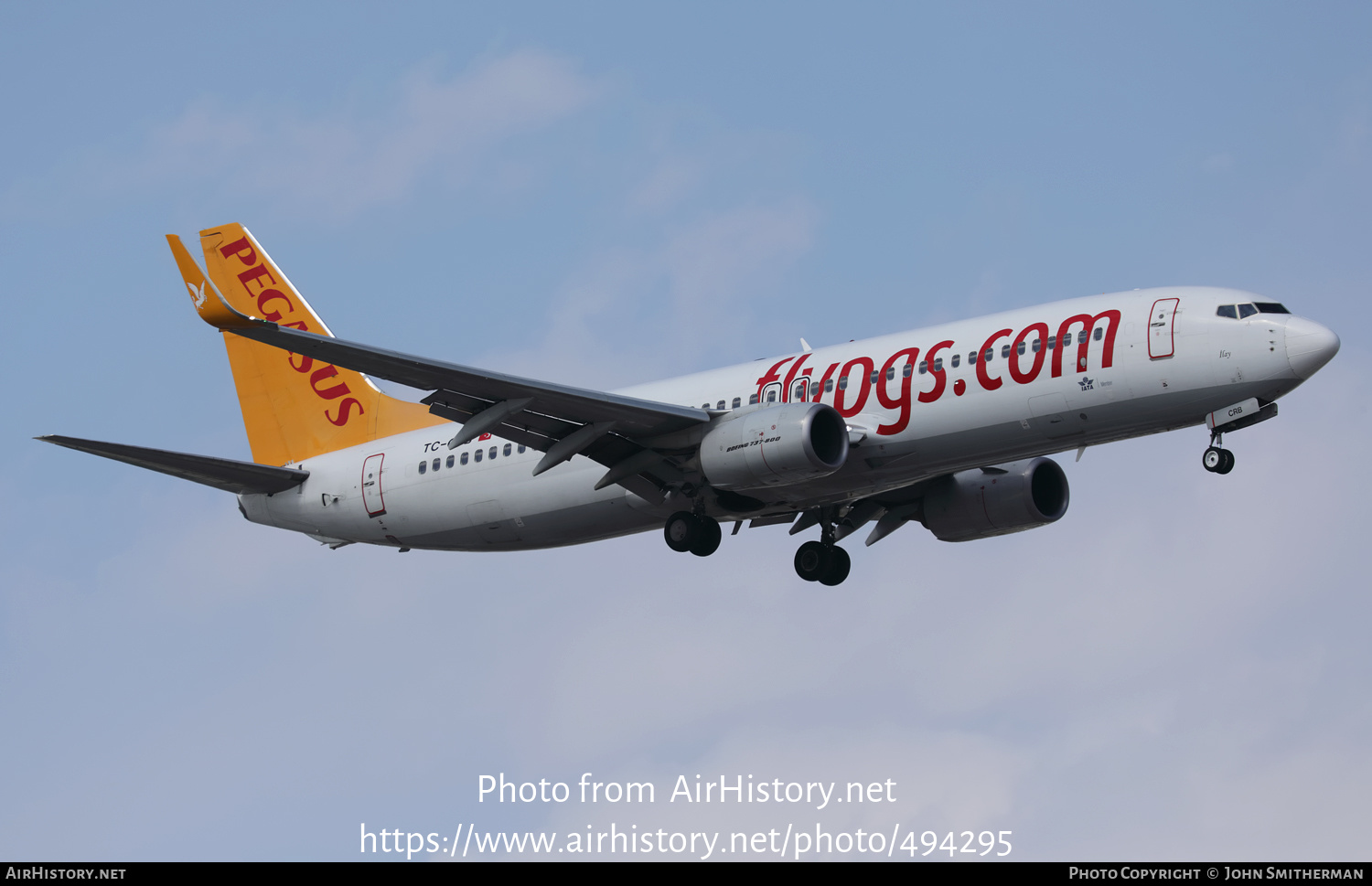 Aircraft Photo of TC-CRB | Boeing 737-8AL | Pegasus Airlines | AirHistory.net #494295