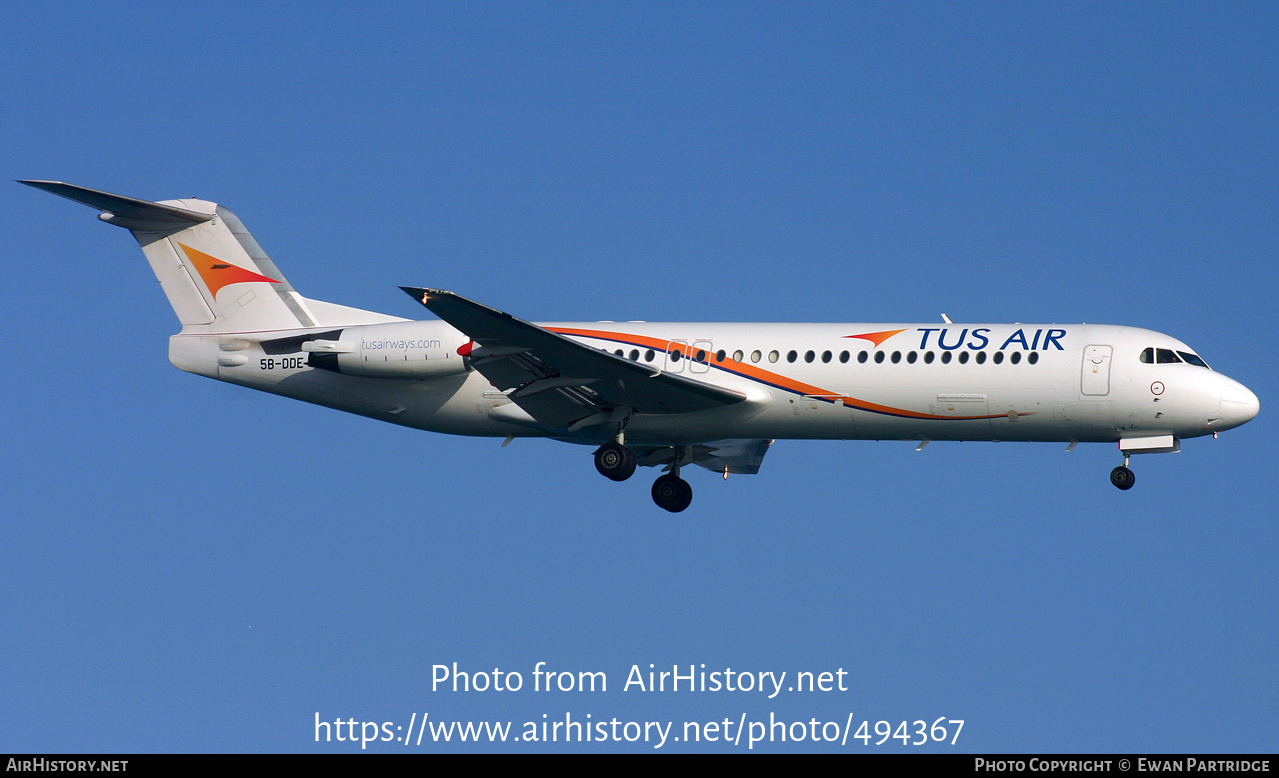 Aircraft Photo of 5B-DDE | Fokker 100 (F28-0100) | Tus Airways | AirHistory.net #494367