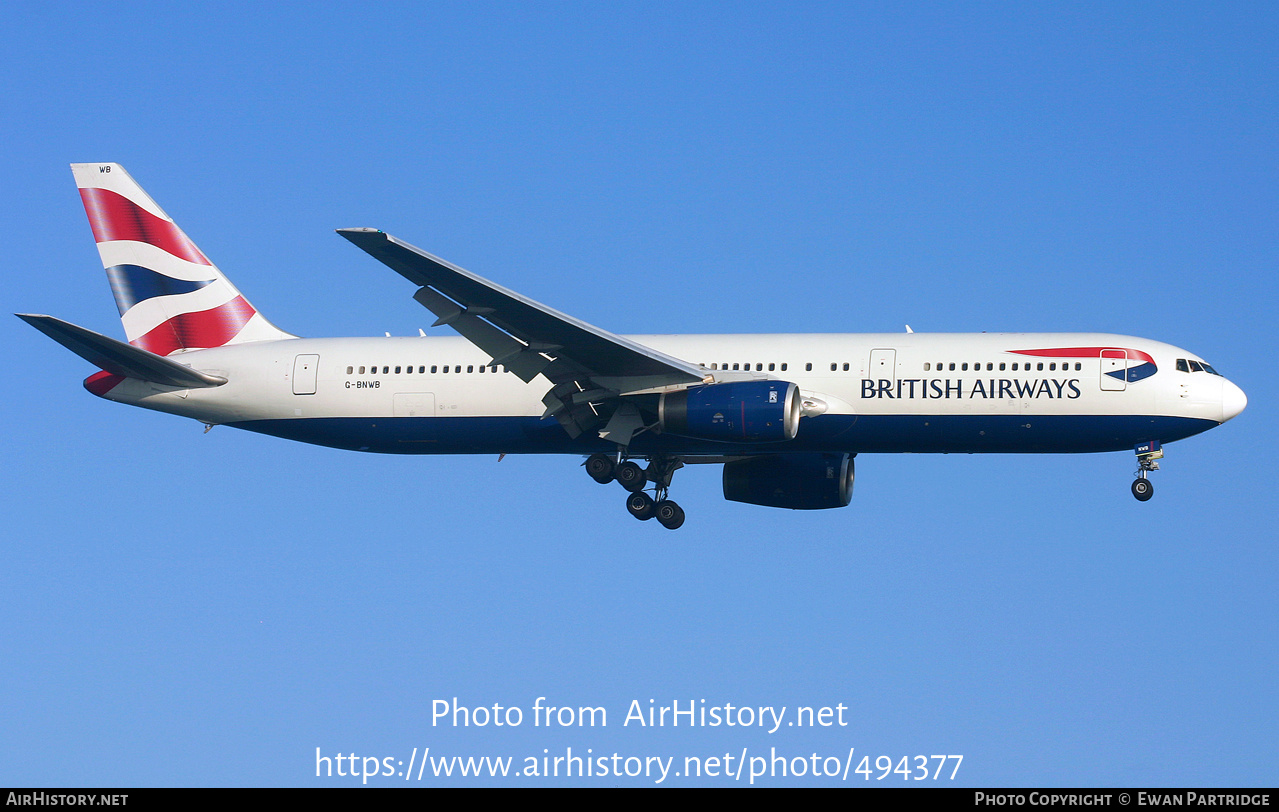 Aircraft Photo of G-BNWB | Boeing 767-336/ER | British Airways | AirHistory.net #494377