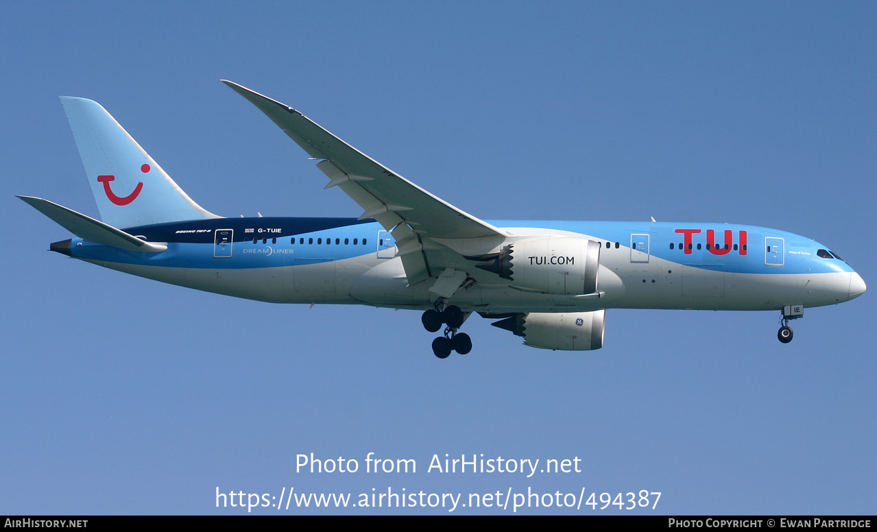 Aircraft Photo of G-TUIE | Boeing 787-8 Dreamliner | TUI | AirHistory.net #494387