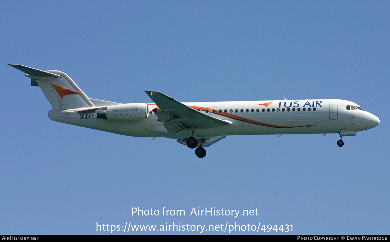 Aircraft Photo of 5B-DDD | Fokker 100 (F28-0100) | Tus Airways | AirHistory.net #494431