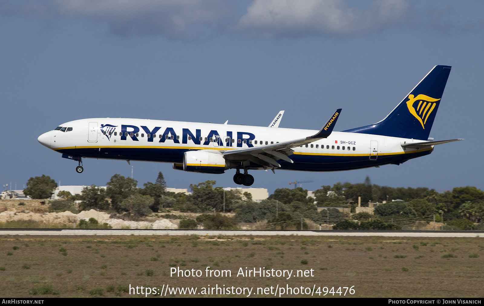 Aircraft Photo of 9H-QCZ | Boeing 737-8AS | Ryanair | AirHistory.net #494476