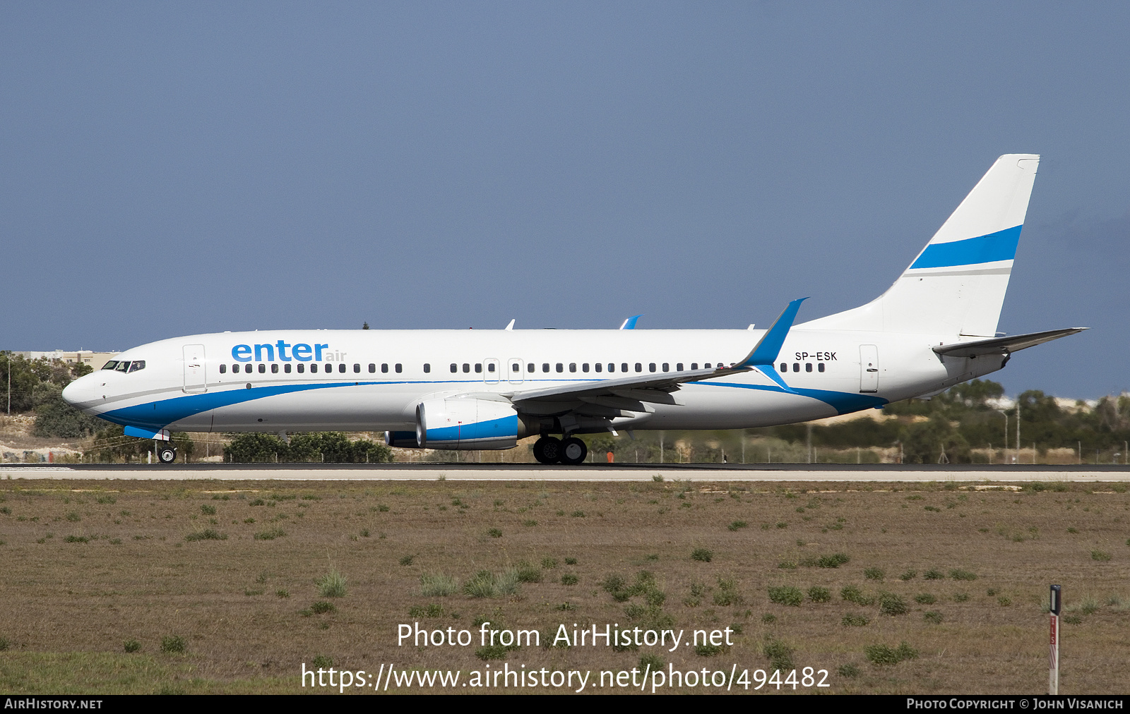 Aircraft Photo of SP-ESK | Boeing 737-8Q8 | Enter Air | AirHistory.net #494482