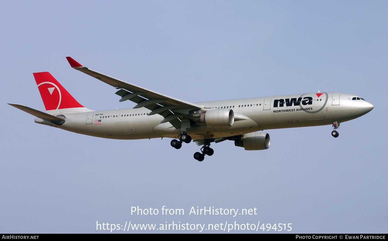 Aircraft Photo of N807NW | Airbus A330-323 | Northwest Airlines | AirHistory.net #494515