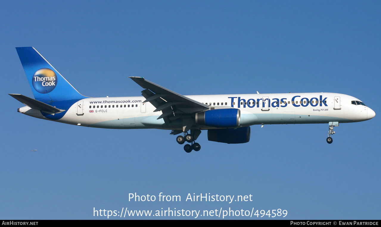 Aircraft Photo of G-FCLC | Boeing 757-28A | Thomas Cook Airlines | AirHistory.net #494589