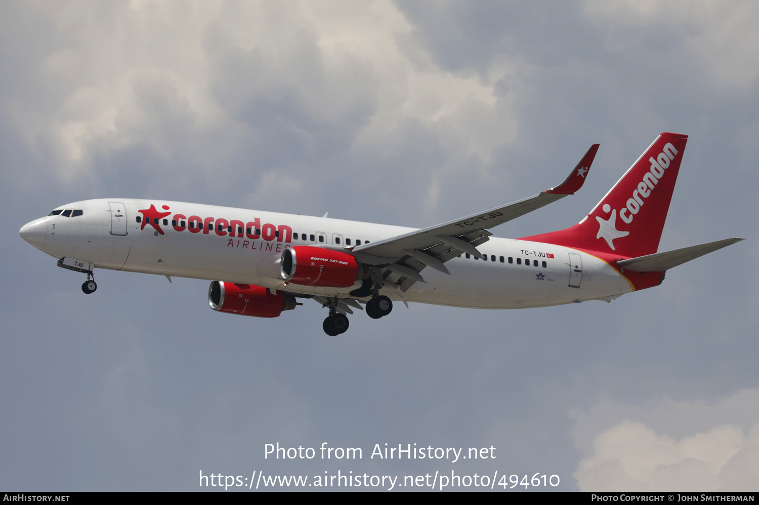 Aircraft Photo of TC-TJU | Boeing 737-8HX | Corendon Airlines | AirHistory.net #494610