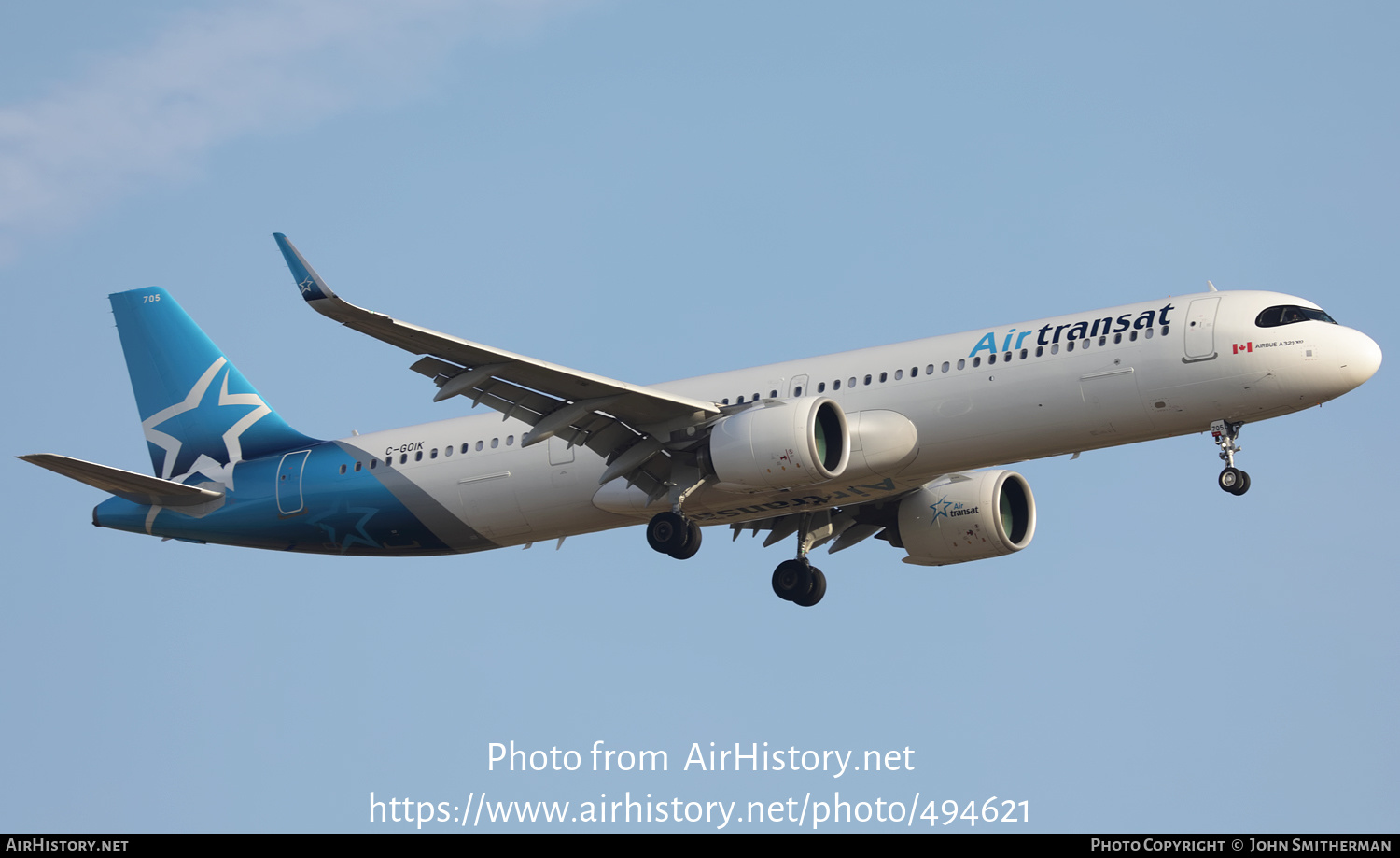 Aircraft Photo of C-GOIK | Airbus A321-271NX | Air Transat | AirHistory.net #494621