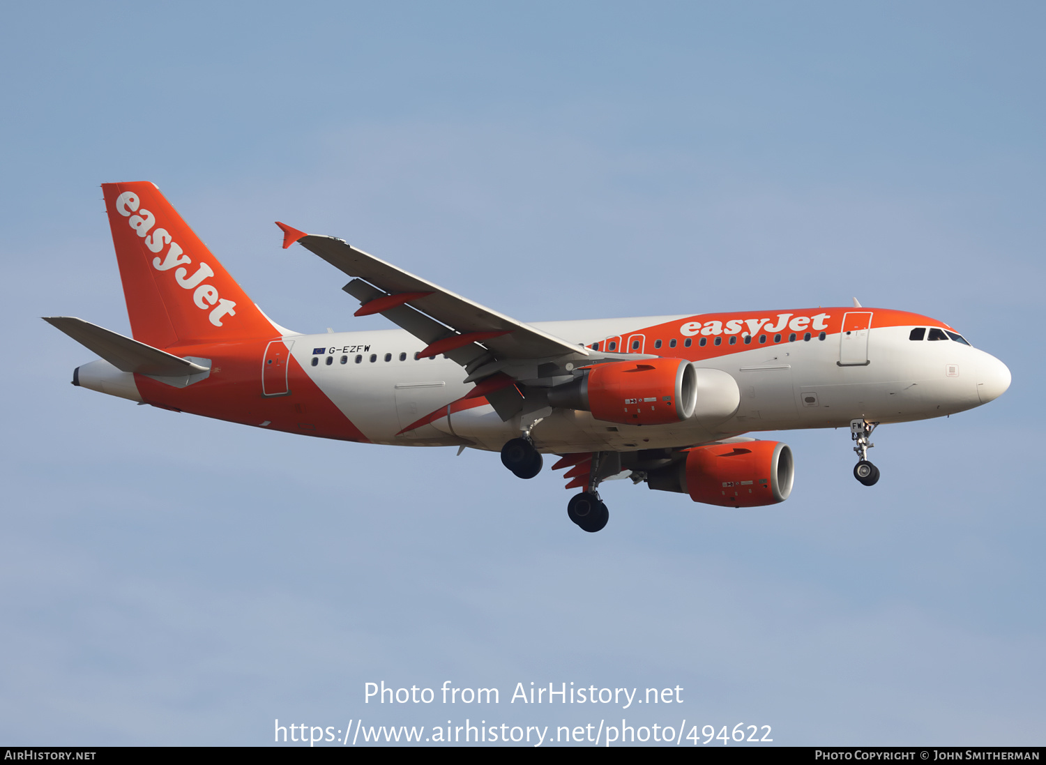 Aircraft Photo of G-EZFW | Airbus A319-111 | EasyJet | AirHistory.net #494622