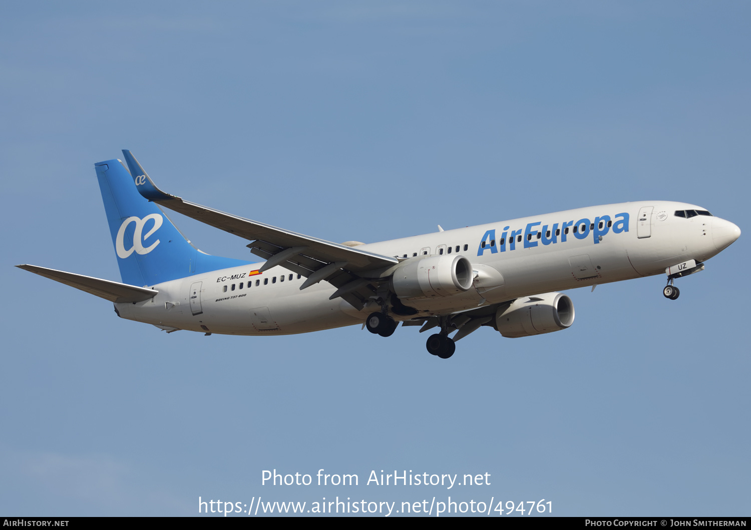 Aircraft Photo of EC-MUZ | Boeing 737-800 | Air Europa | AirHistory.net #494761