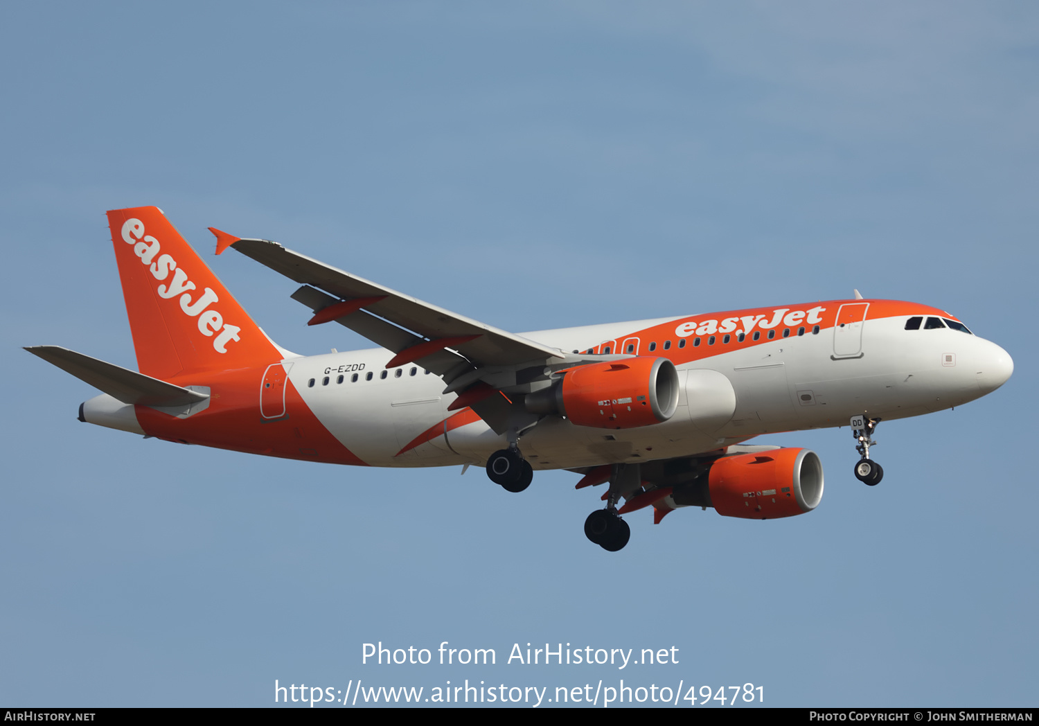 Aircraft Photo of G-EZDD | Airbus A319-111 | EasyJet | AirHistory.net #494781