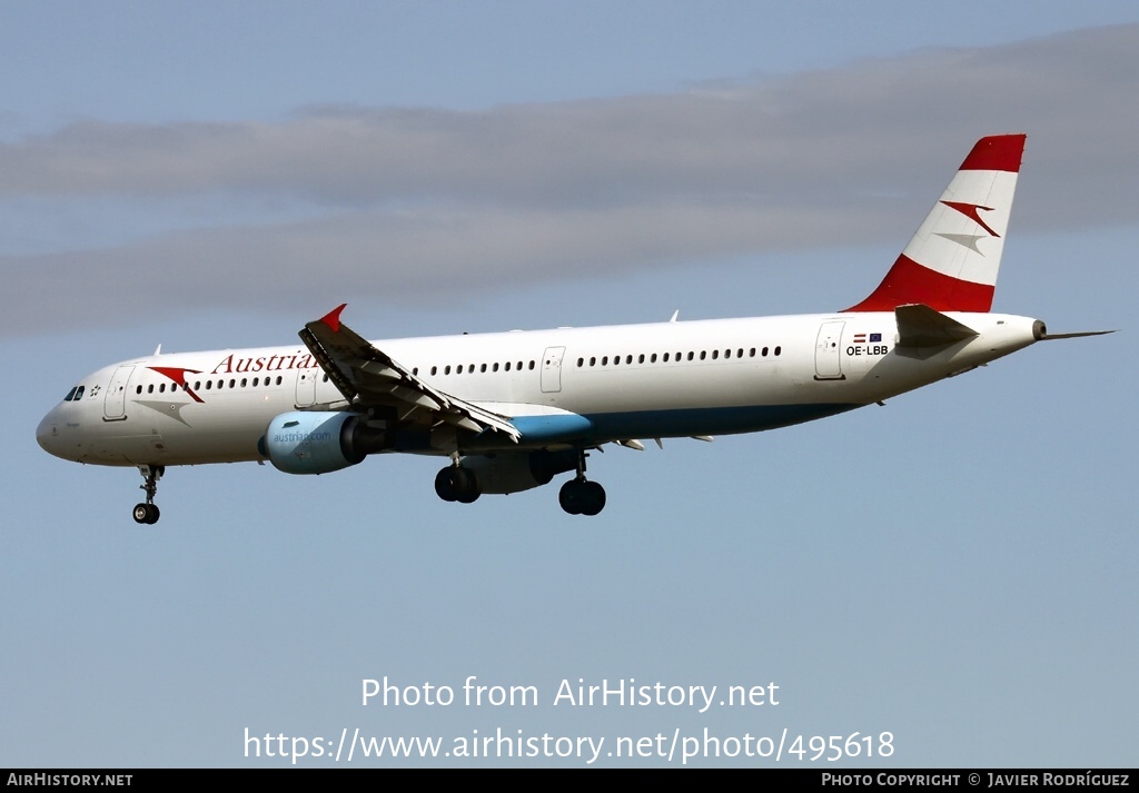 Aircraft Photo of OE-LBB | Airbus A321-111 | Austrian Airlines | AirHistory.net #495618