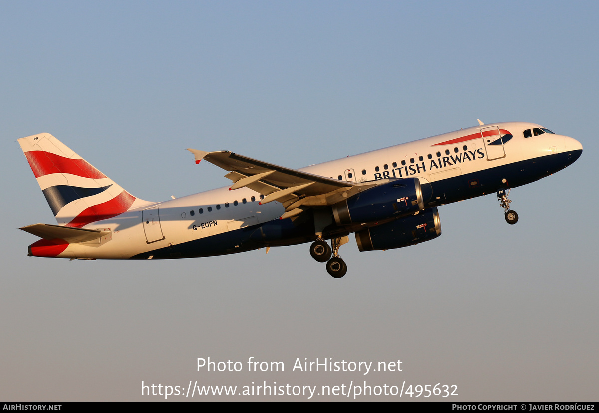 Aircraft Photo of G-EUPN | Airbus A319-131 | British Airways | AirHistory.net #495632