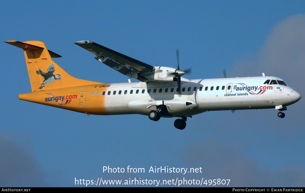 Aircraft Photo of G-BWDB | ATR ATR-72-202 | Aurigny Air Services | AirHistory.net #495807