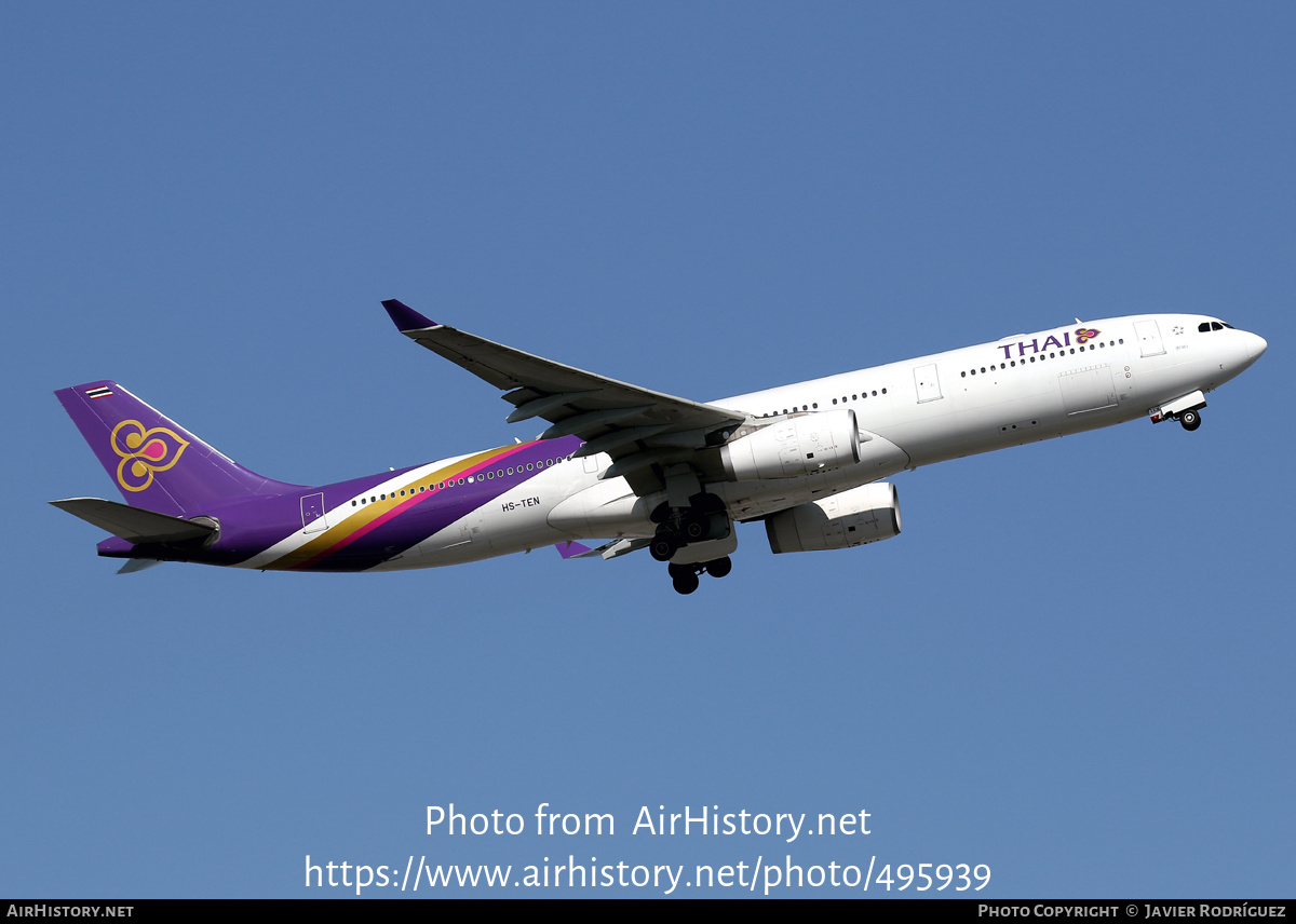 Aircraft Photo of HS-TEN | Airbus A330-343 | Thai Airways International | AirHistory.net #495939